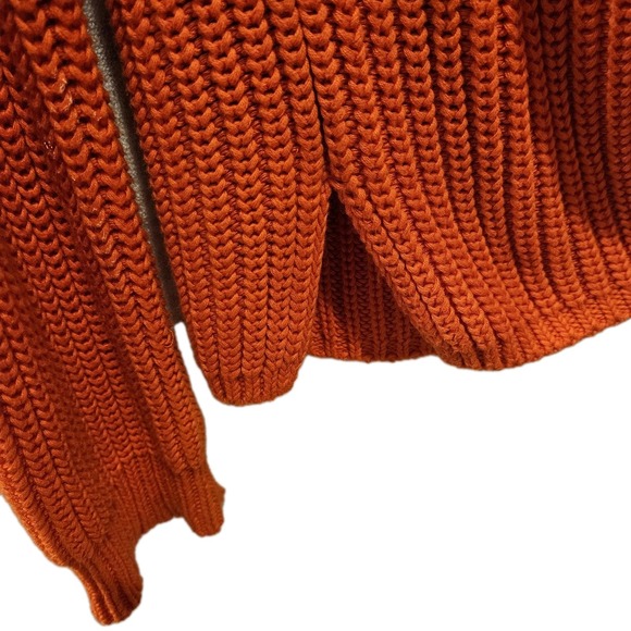 2 Lauren Ralph Lauren Women Cotton Crew Neck Sweaters Orange Navy Petite Large - Picture 8 of 8